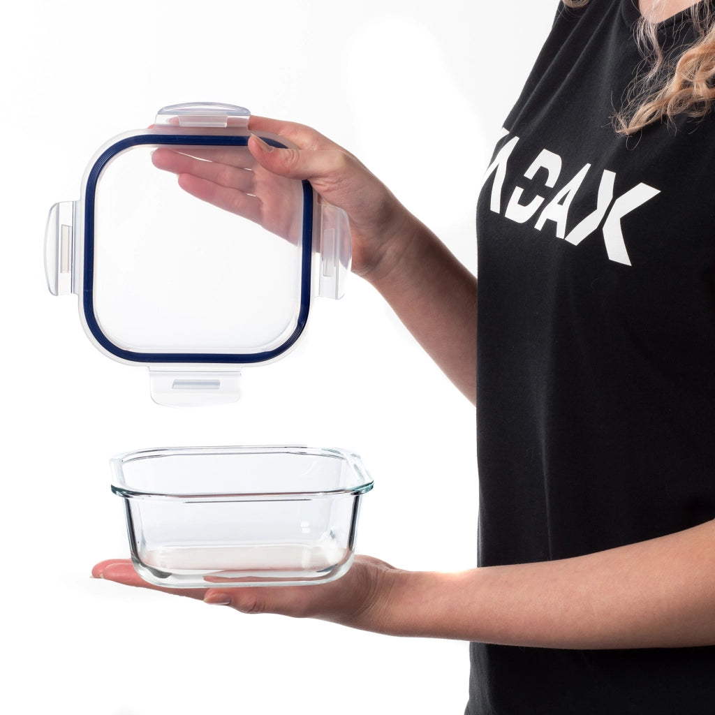 KADAX 6 contenitori per alimenti in vetro, portapranzo per frigorifero e microonde