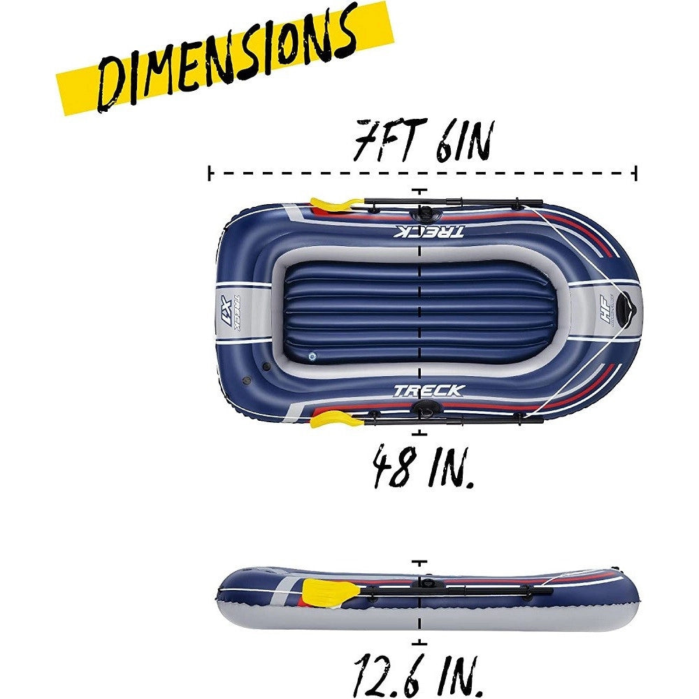 Trade Shop - Set Canotto Gonfiabile Gommone Treck X1 228x121x36cm Con Remi Pompa Pedale 61083 -