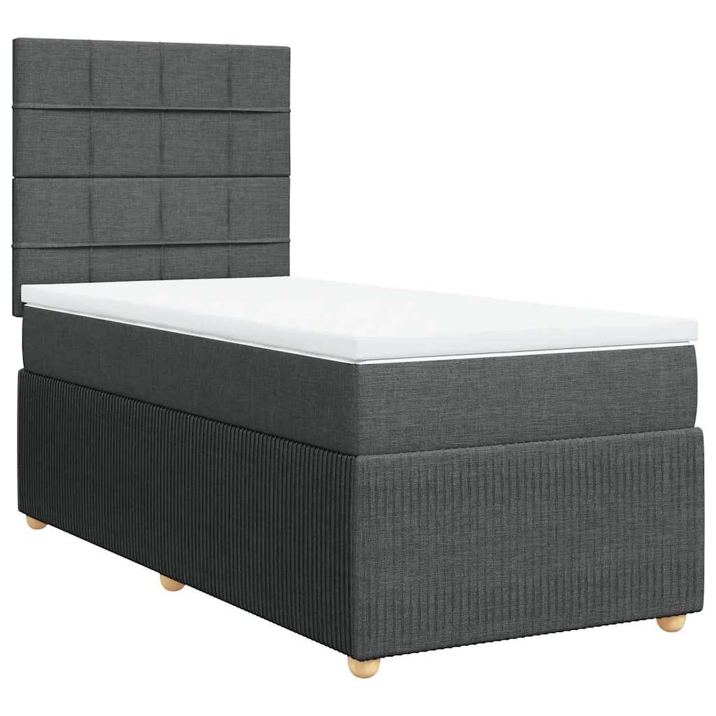 Giroletto a Molle con Materasso Grigio Scuro 90x200 cm Tessuto 3291940