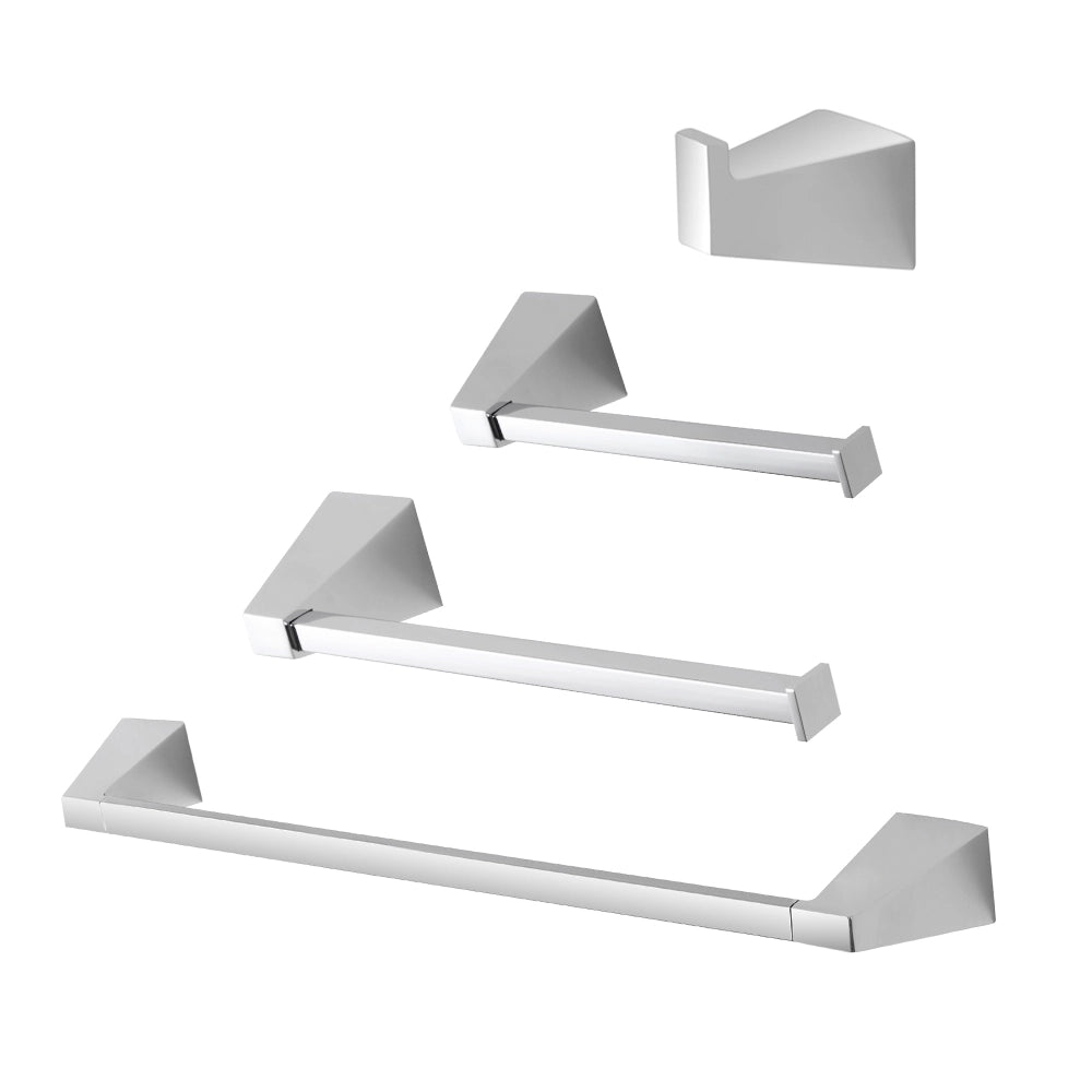 Set con appendino, porta rotolo e porta salviette a muro cromo Giza