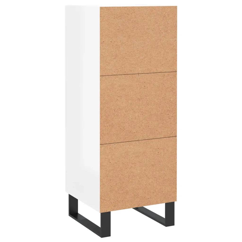 Credenza-Buffet-Armadio da cucina Bianco Lucido 34,5x34x90 cm in Legno Multistrato 397943