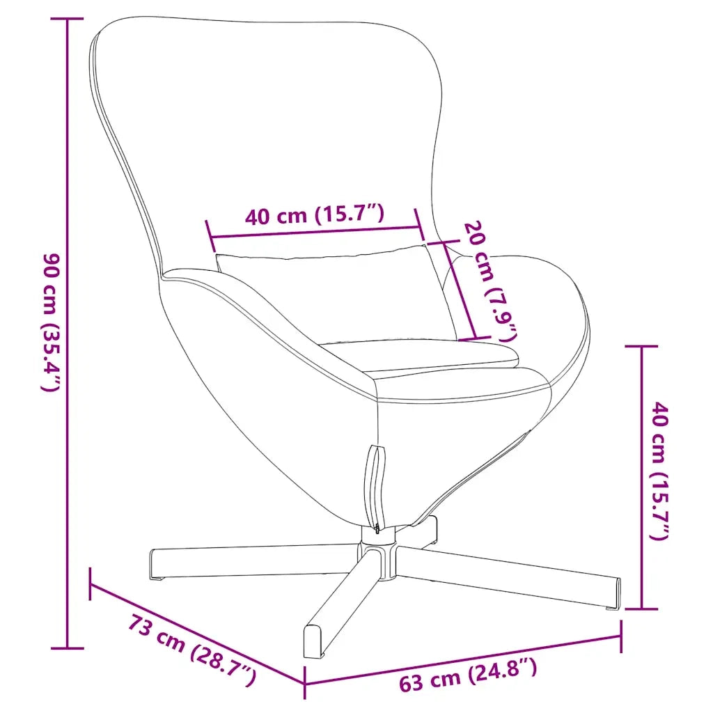 Divano Sedia-Poltrona uovo Rosa 63 x 73 x 90 cm Tessuto