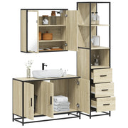 Set Mobili da Bagno 3 pz Rovere Sonoma in Legno Multistrato 3301131