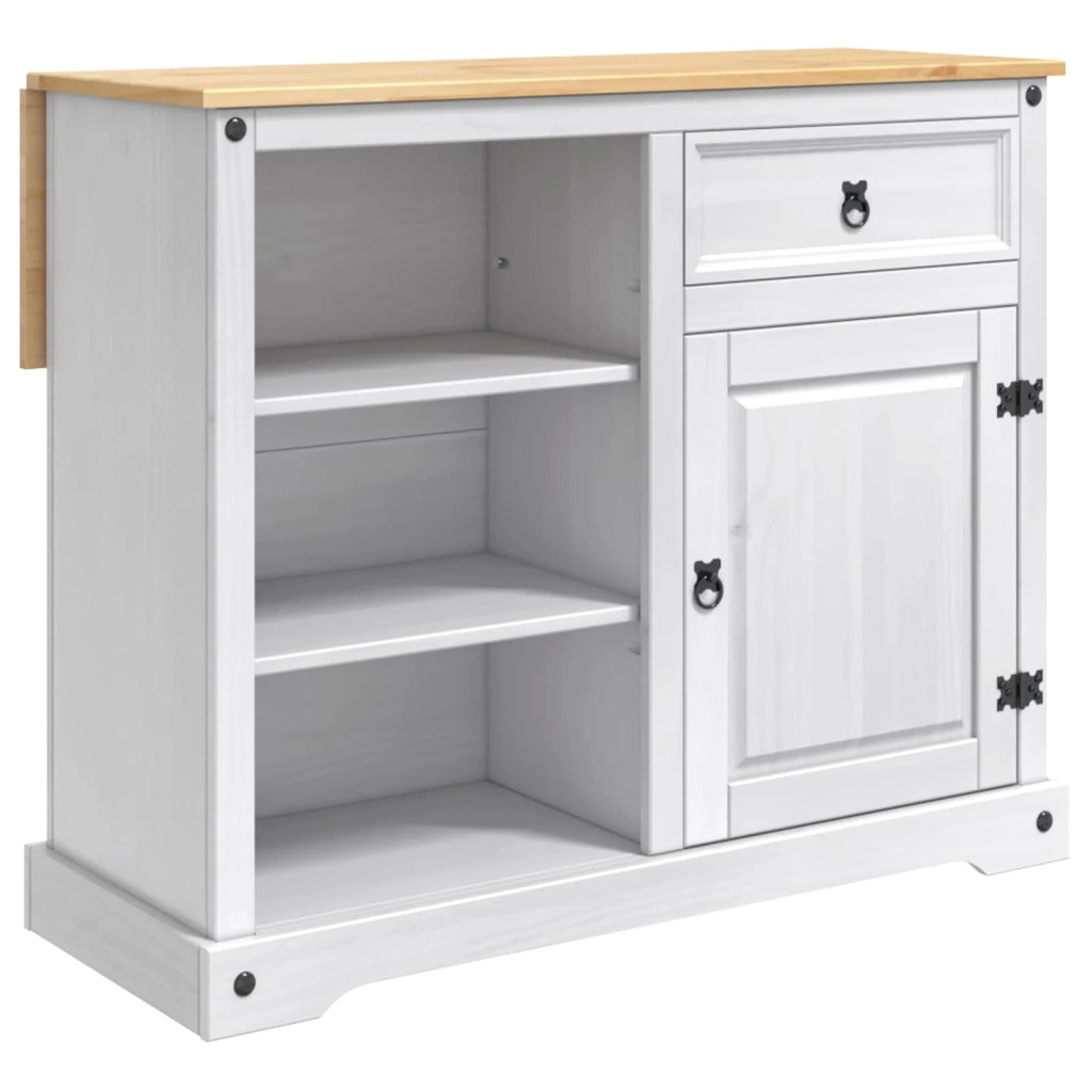 Carrello da Cucina 2 pcs Bianco e Cera di Miele Pino Massello 3425387