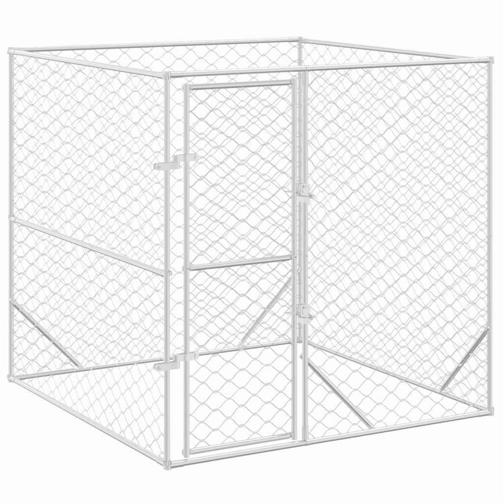 Recinto per cani da esterno in acciaio zincato 2 x 2 x 2 m Silver 02_0041893