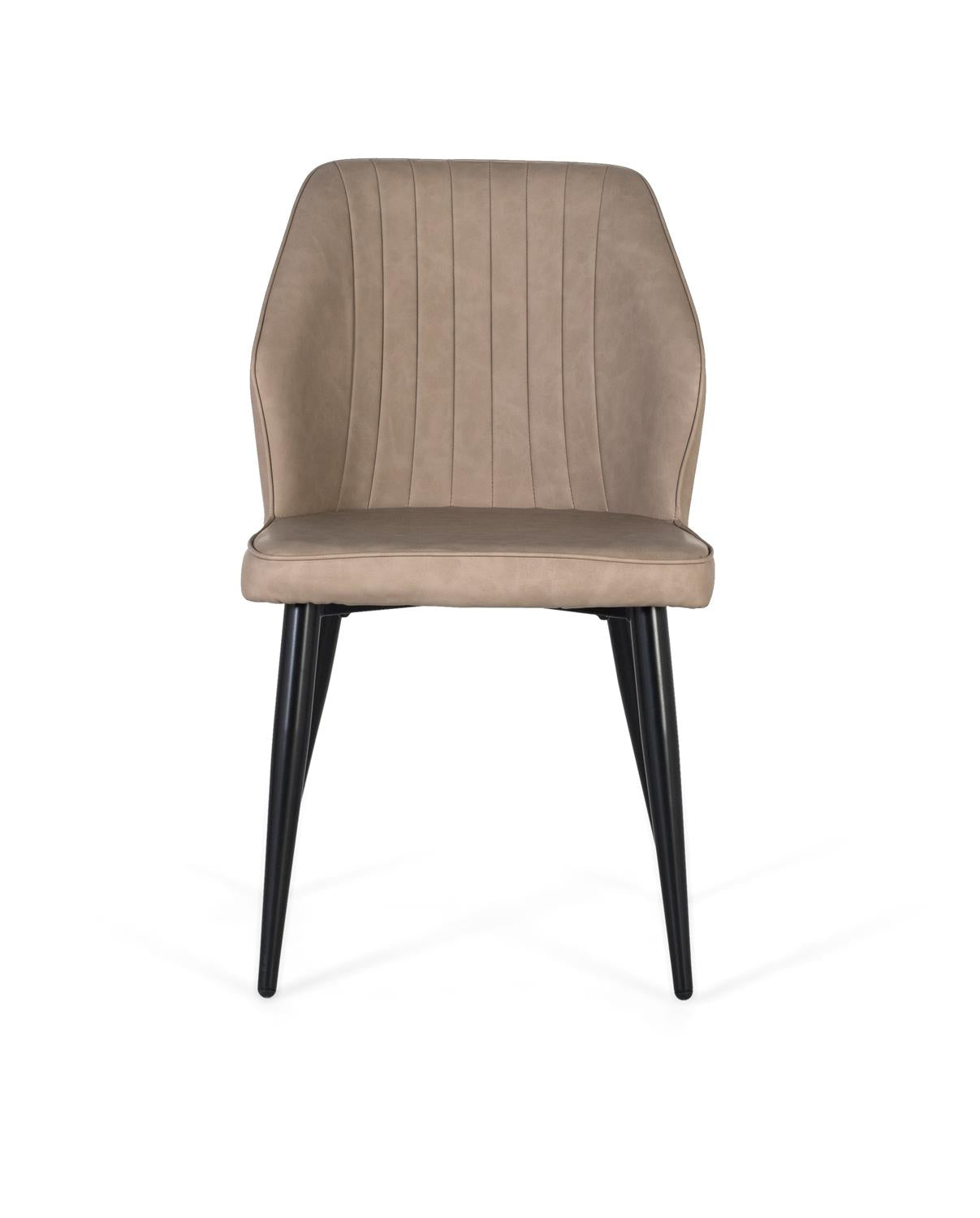 Set di due sedie rivestite in grigio e gambe in acciaio