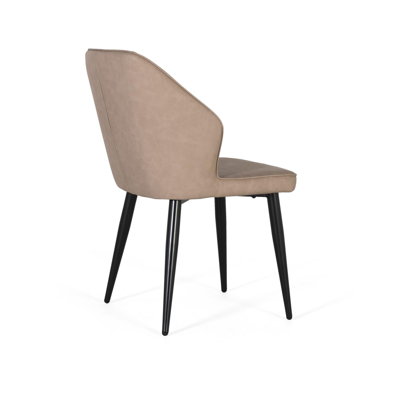 Set di due sedie rivestite in grigio e gambe in acciaio