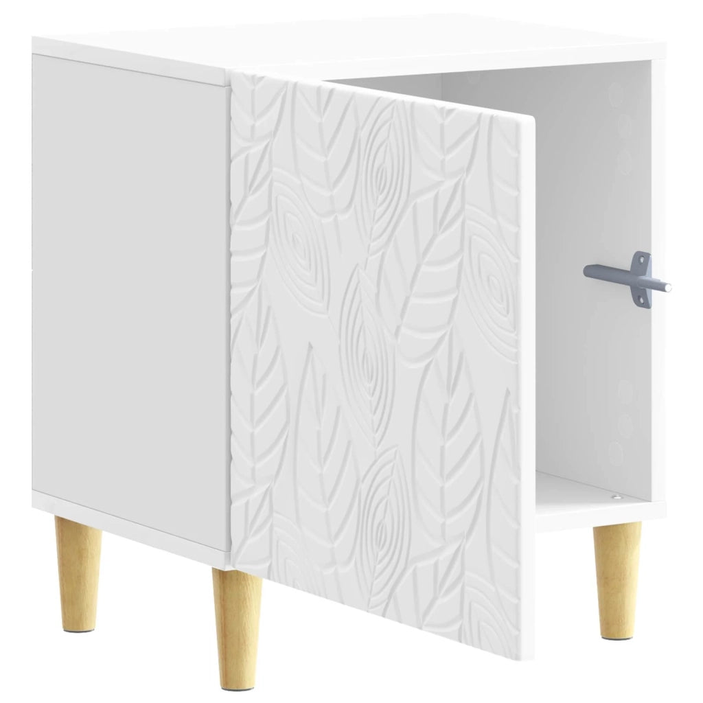Set di 2 Comodini | Armadio da Notte | Mobiletto da notte Bianco Lucido 43 x 34,5 x 50 cm
