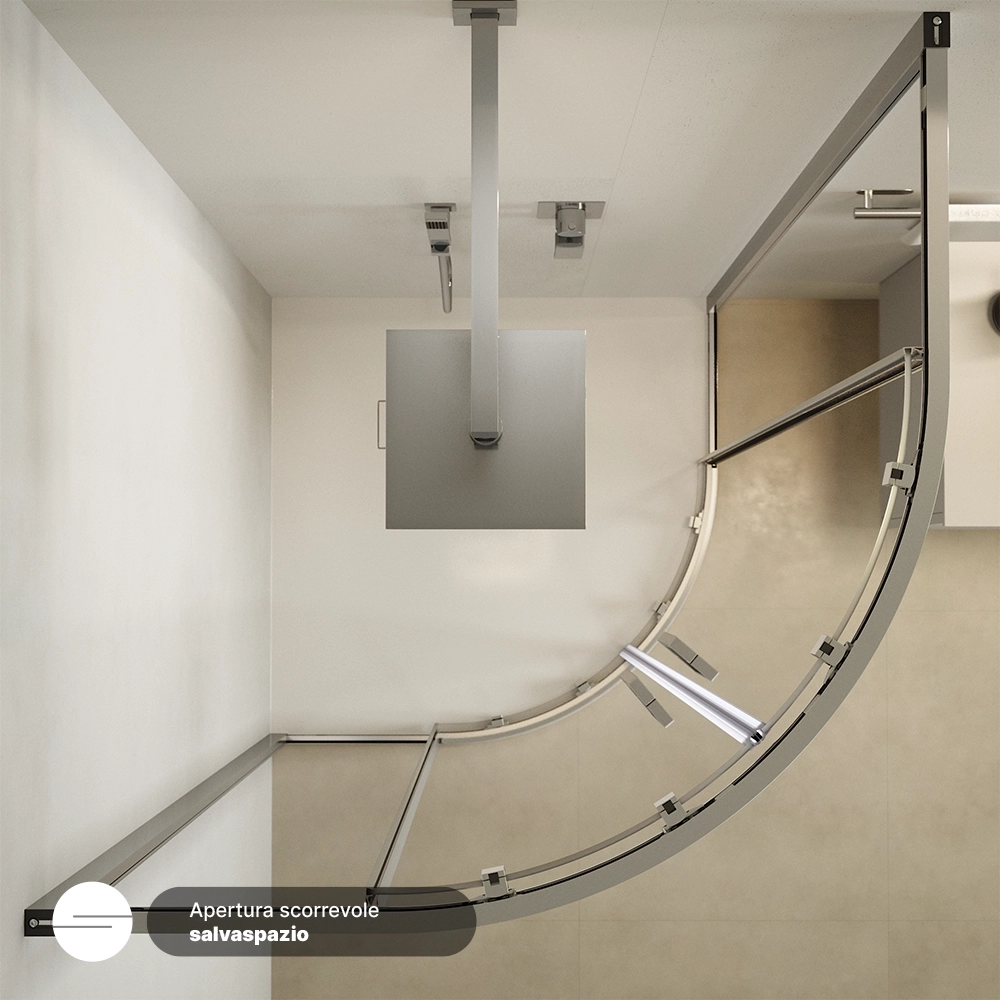 Box doccia semicircolare 80x80cm vetro 6mm trasparente | Aruba