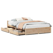 Letto matrimoniale | Letto per adulti | Letto senza Materasso 140x190 cm in Legno Massello di Pino
