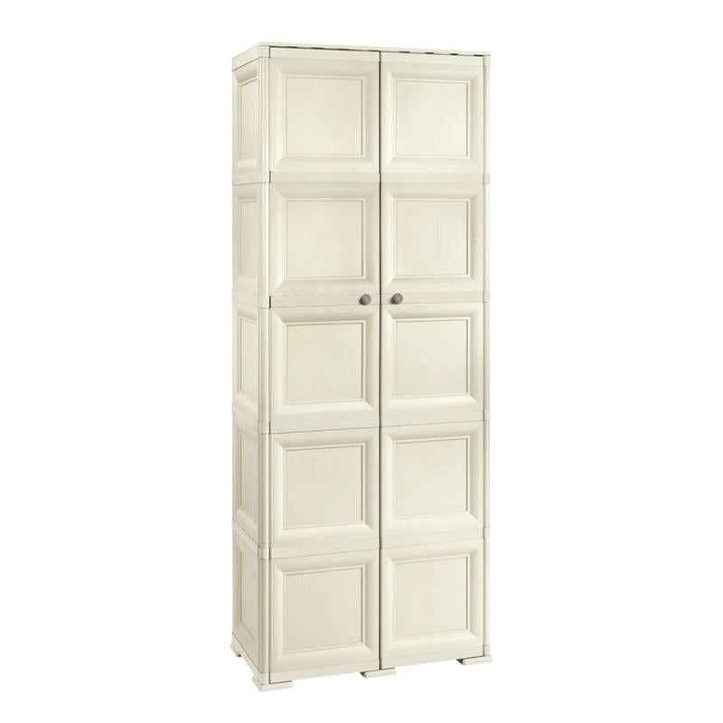 ARMADIO ANGORA 5 MODULI 79X43X203 CM – MOBILE ALTO SALVASPAZIO PER ORGANIZZAZIONE INGRESSO E ZONA GIORNO