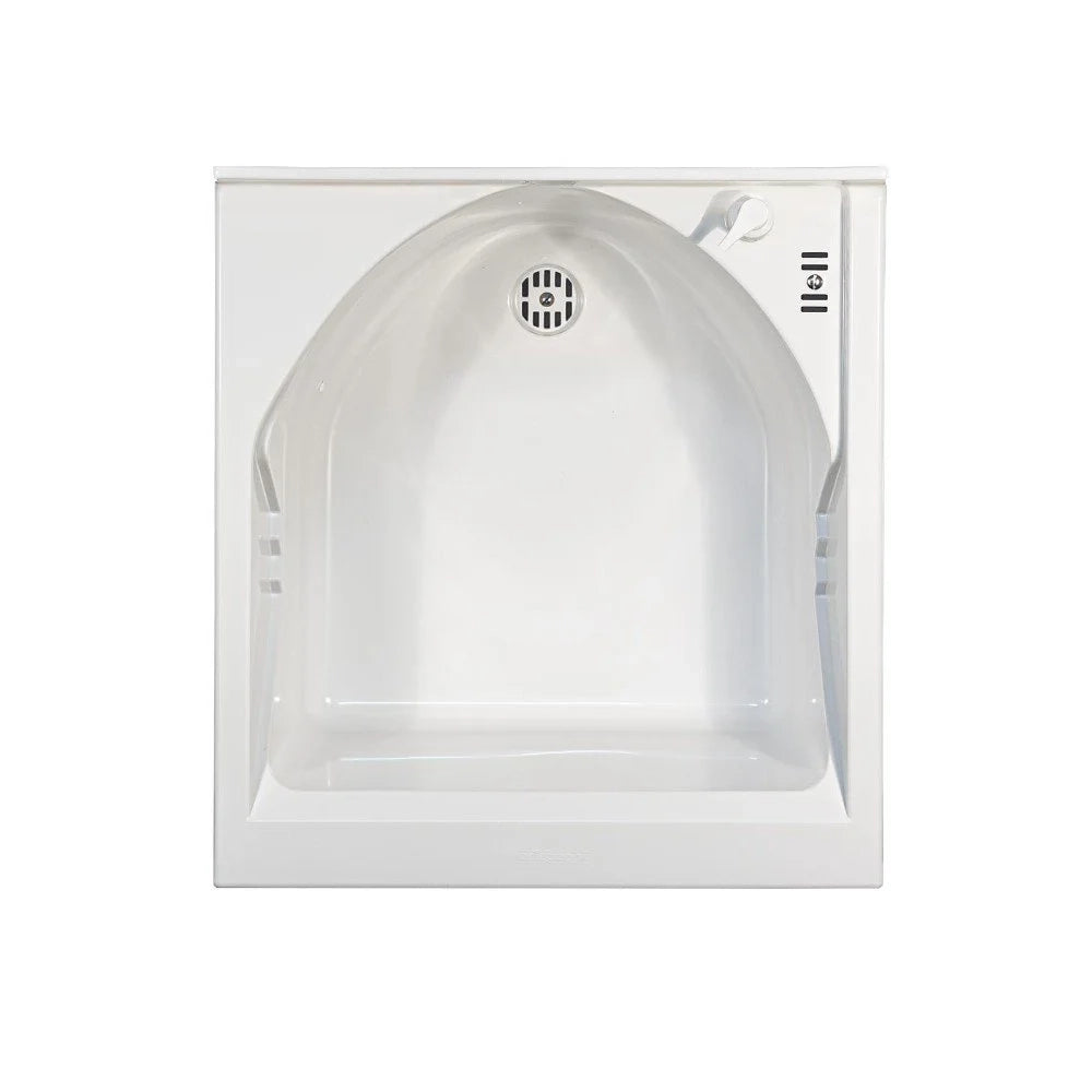 Mobile lavatoio 50x45 cm bianco con vasca in termoplastico, fondo salvagoccia e asse in termoplastico | Lavella