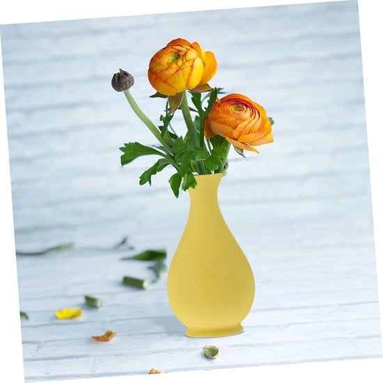Vaso di coltura idroponica miniatura - decorazione domestica vaso per fiori, vaso per interni, vaso ceramico giallo per fiori e piante, contenitore decorativo per piante