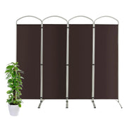 Paravento pieghevole divisorio 221 x 51 x 188 cm stabile struttura in metallo design moderno poliestere marrone 20_0021127