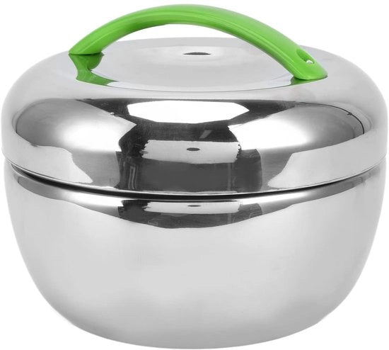 Bentobox a Doppio Strato Termico e Hermetico in Acciaio Inossidabile 1,3L con Maniglia e Dimensioni Ø 17 x 14 cm