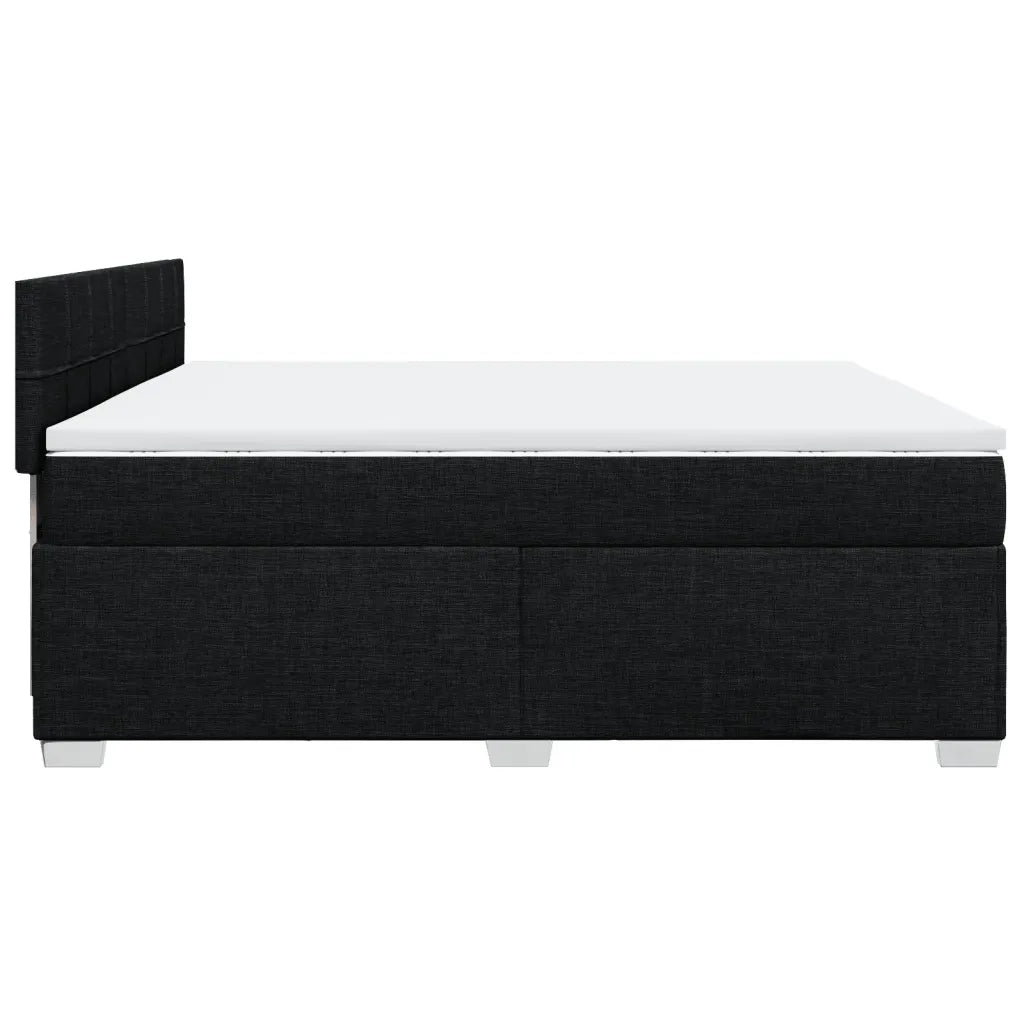 Giroletto a Molle con Materasso Nero 200x200 cm in Tessuto 3285997
