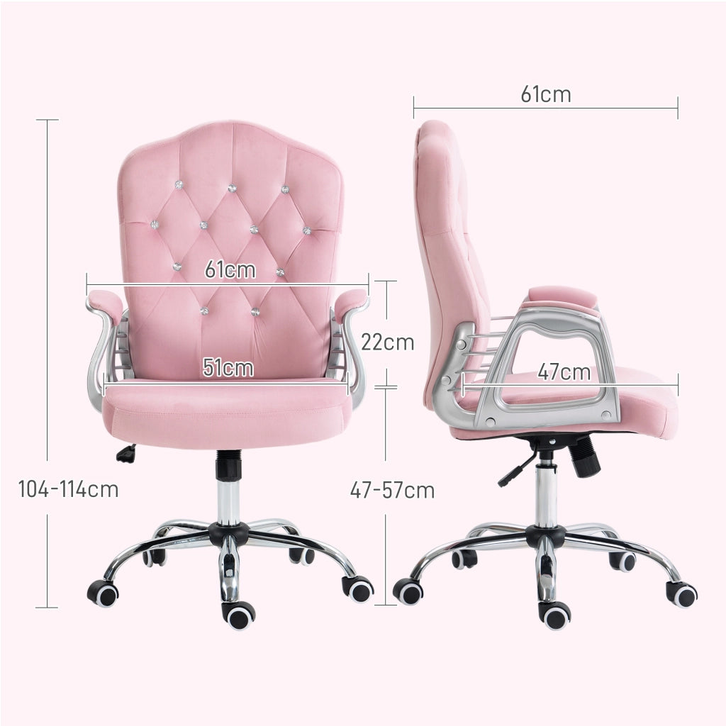 Sedia da ufficio ergonomica con funzione dondolo altezza regolabile supporto lombare girevole in poliestere rosa