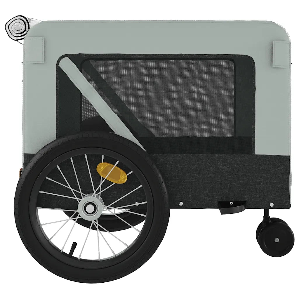 Rimorchio da Bici per Animali Grigio e Nero Oxford e Ferro CFW4261940