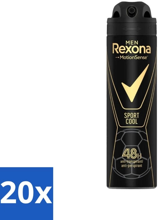 20 x Deodorante Spray Antitranspirante per Uomo - 150 ml - Deodorante Sport - Spray Antitranspirante per Sport - Freschezza per l'Attività Fisica - Senso di Movimento