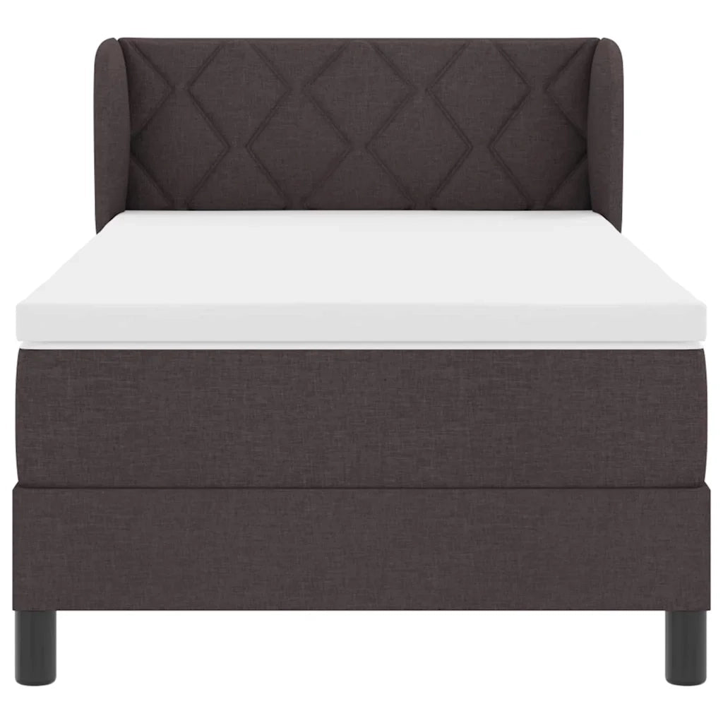 Letto a molle con testiera Marrone Scuro 90 x 190 cm Tessuto 3340062