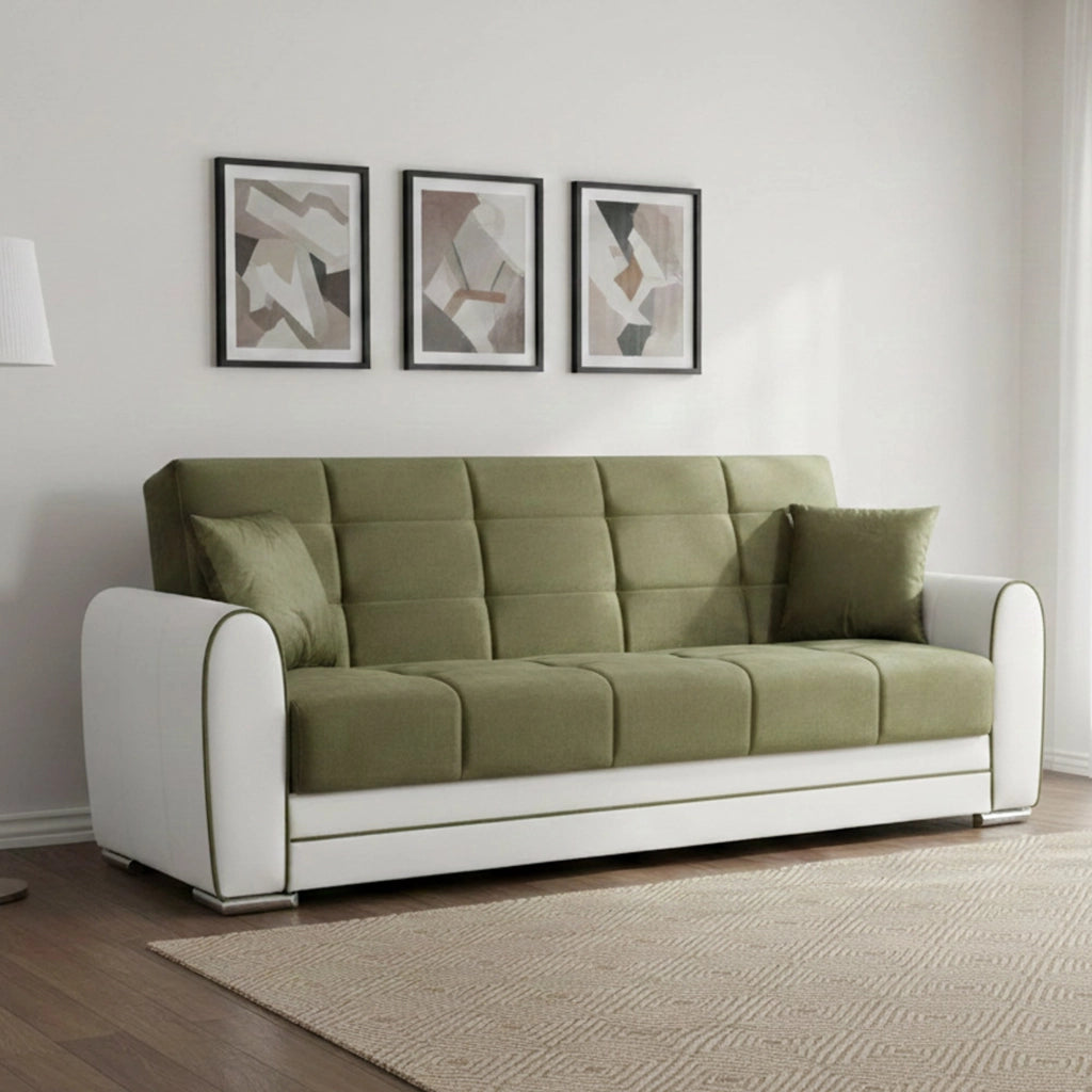 Dike, Divano Letto 3 Posti Contenitore, 84x220 cm Nero