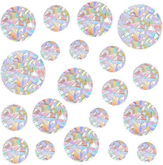 Sticker Zonnevanger per Finestre 26 Stuks, Sticker PVC per Finestre, Protezione per Uccelli, Sticker per Tenere gli Uccelli Lontani dalle Finestre