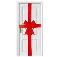 Fiocco Natalizio Rosso Fuoriporta Decorazione Natale 49x52cm Addobbo per Porta