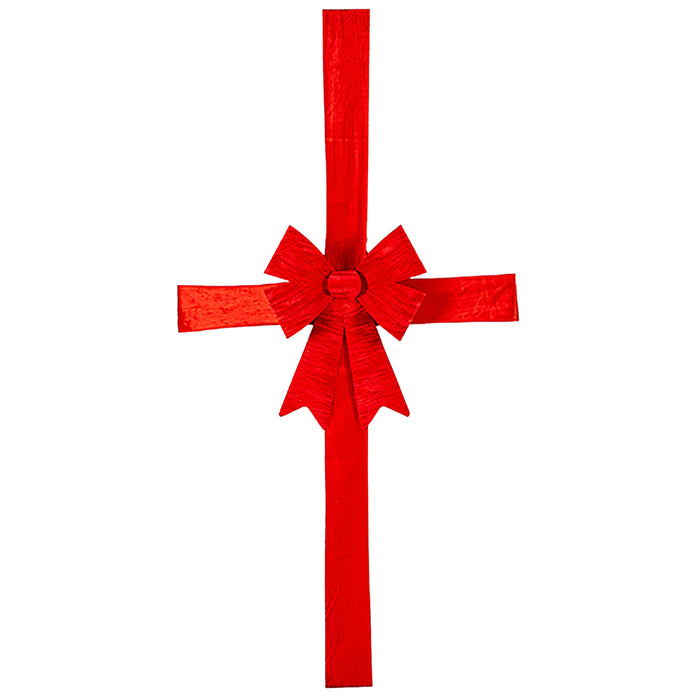 Fiocco Natalizio Rosso Fuoriporta Decorazione Natale 49x52cm Addobbo per Porta