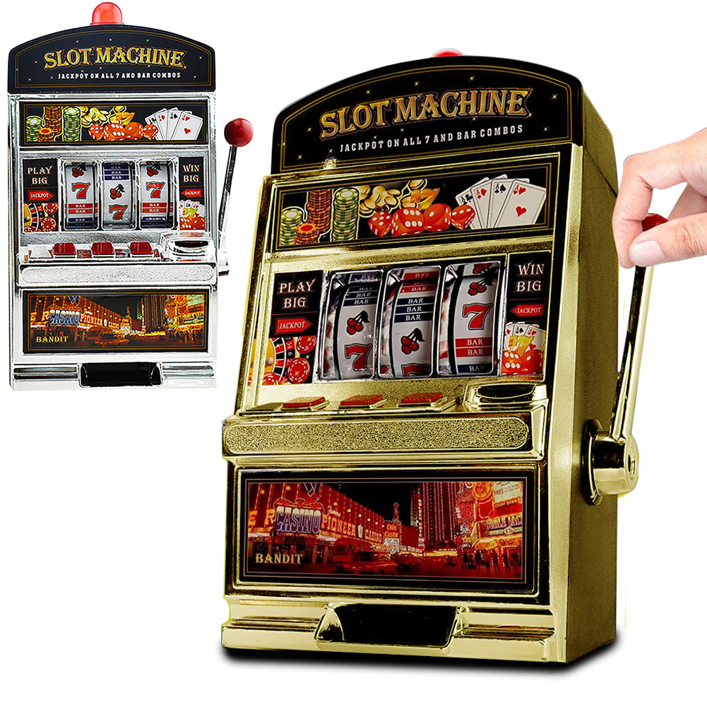 Salvadanaio Slot Machine con Luci Stile Las Vegas Gioco Arcade Idea Regalo