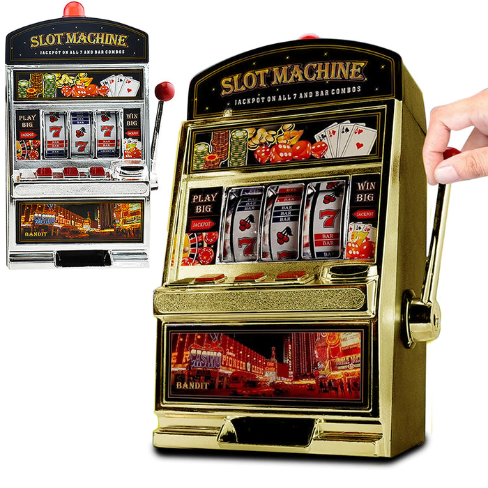 Salvadanaio Slot Machine con Luci Stile Las Vegas Gioco Arcade Idea Regalo