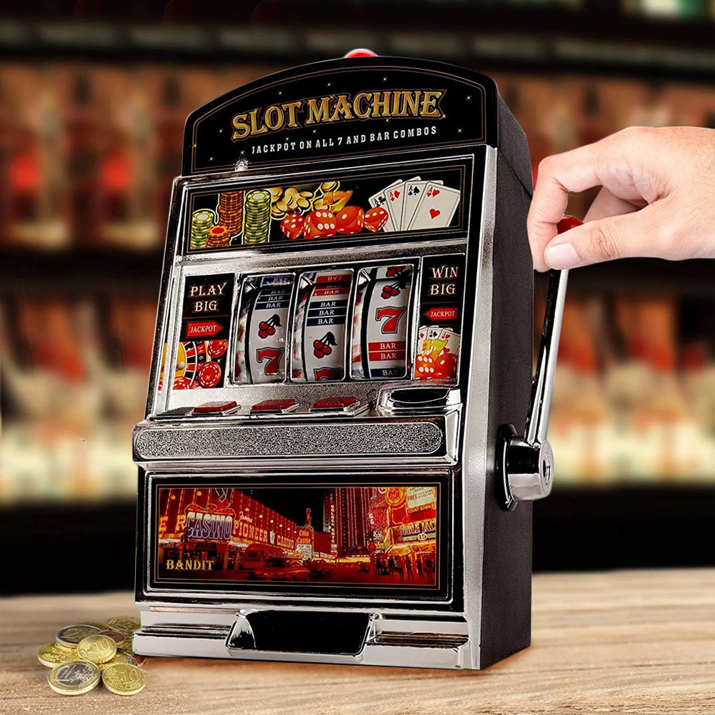Salvadanaio Slot Machine con Luci Stile Las Vegas Gioco Arcade Idea Regalo