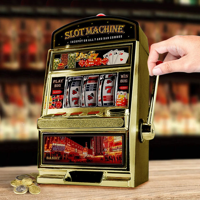 Salvadanaio Slot Machine con Luci Stile Las Vegas Gioco Arcade Idea Regalo