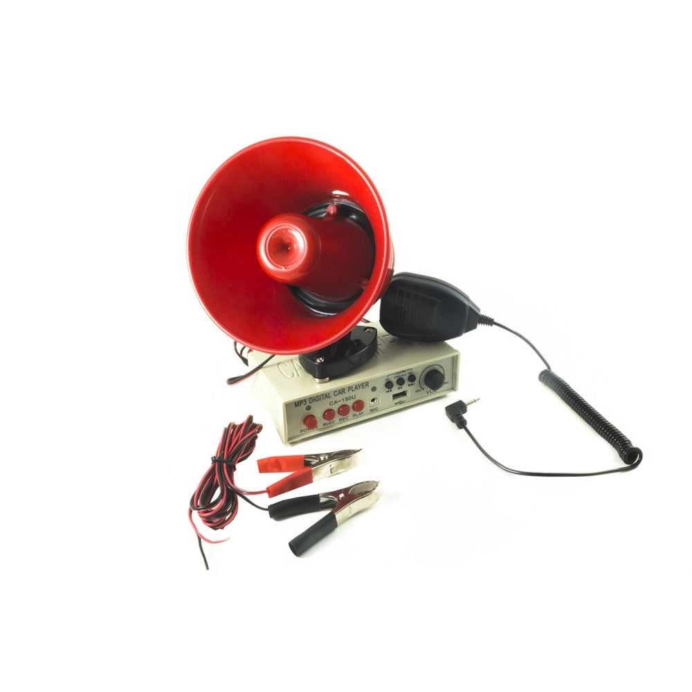 Trade Shop - Megafono Altoparlante Microfono Auto 12v Amplificatore Registratore Ca 150u -