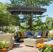 Ombrellone da giardino grigio con inclinazione regolabile; 198x130x245 cm in alluminio e acciaio