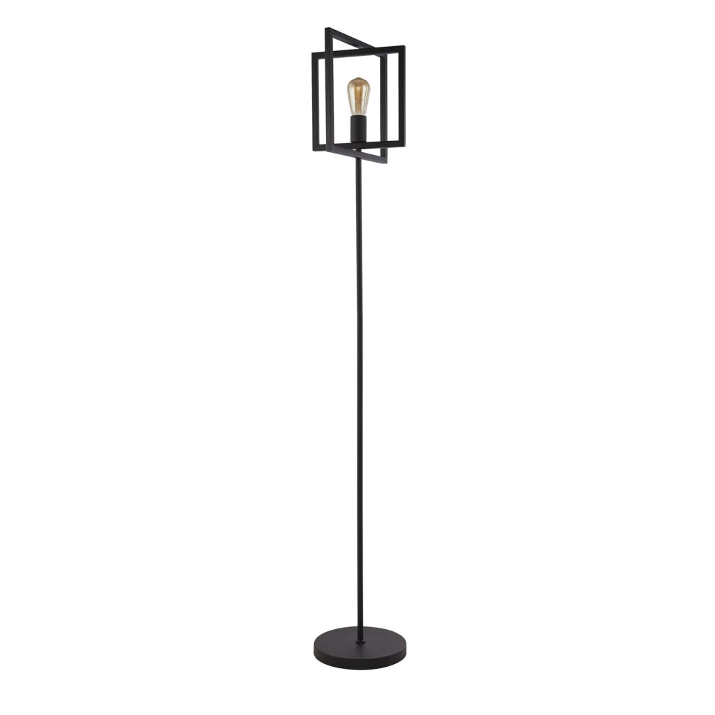 Piantana Industrial-Nordico Plaza Acciaio Nero 1 Luce E27