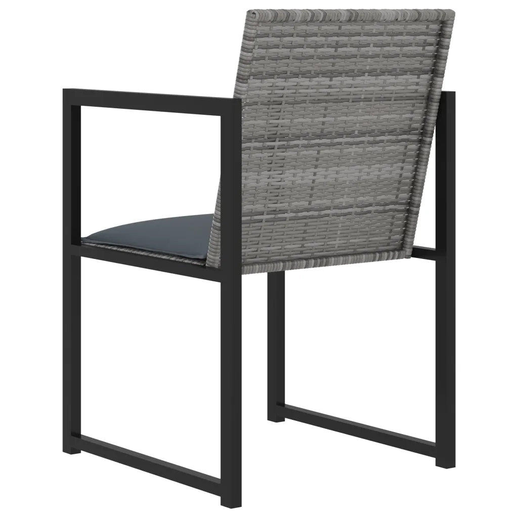 Set da Pranzo da Giardino 9 pz con Cuscini in Polyrattan Grigio 313119