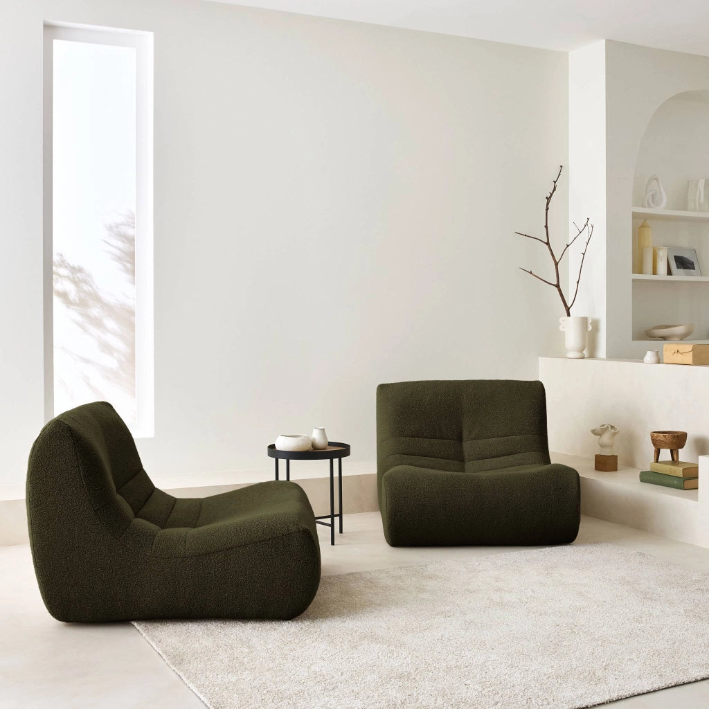Divano modulare boucle, 2 posti, kaki