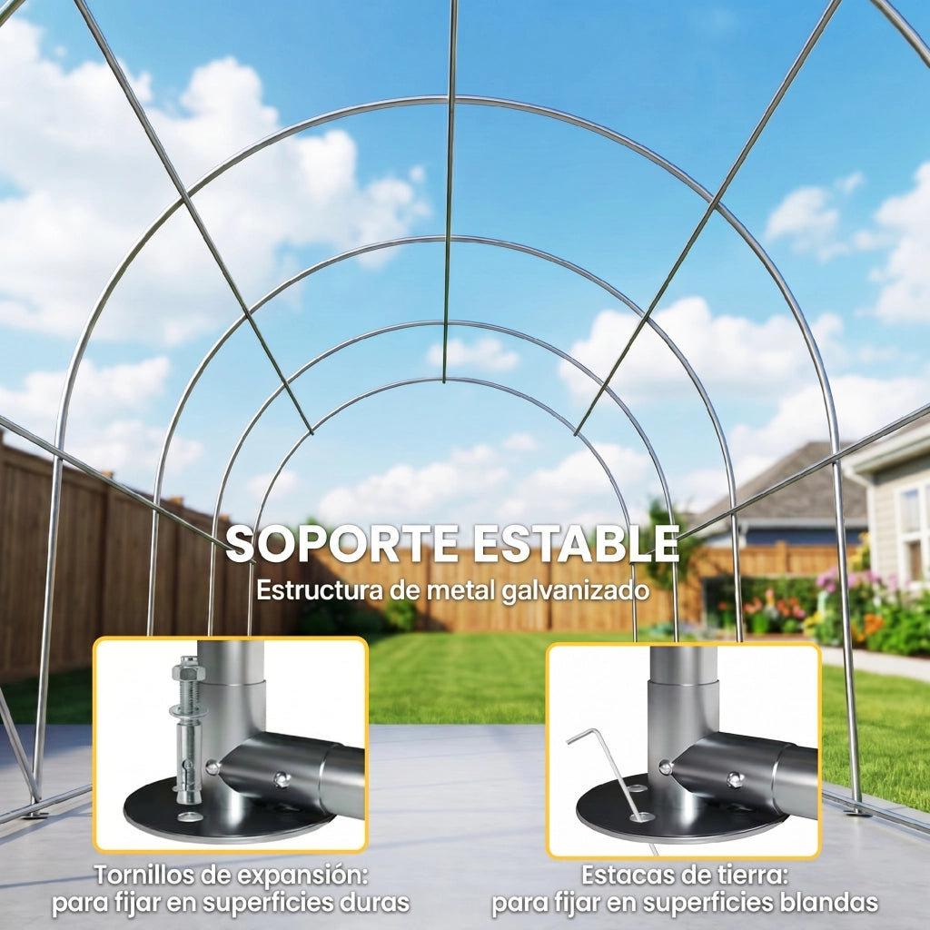 Garage Esterno per Auto 3x6 m ¨C Minimal ¨C Bianco Metallo Resina