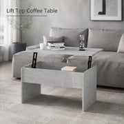 Coffee Table Concrete Grey 80x50.5x41.5 Cm Wood Material