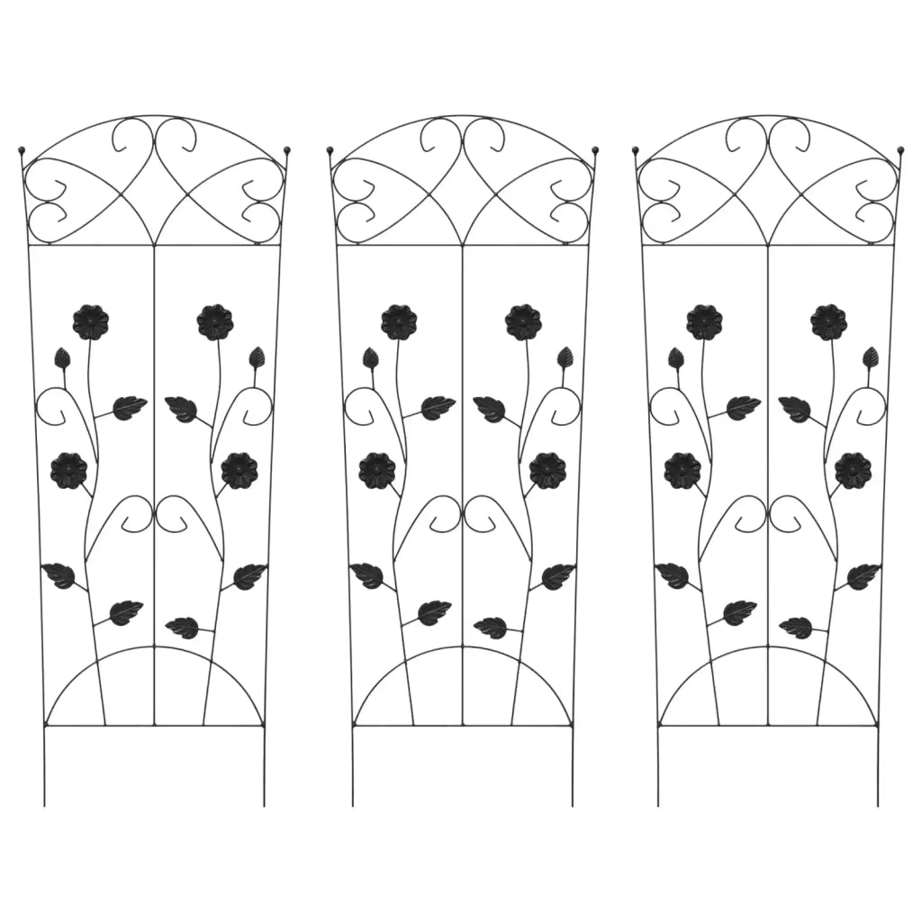 Recinzione per Giardino 3 pz Nero 110,5 x 42,5 cm Acciaio CFW4952661