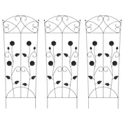 Recinzione per Giardino 3 pz Nero 110,5 x 42,5 cm Acciaio CFW4952661