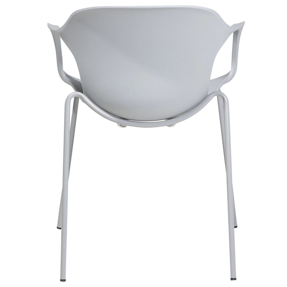 Set di 2 Sedie da Pranzo in Metallo Grigio Stile Industriale Moderno
