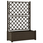 Fioriera con traliccio 100 x 43 x 142 cm piante da giardino fiori PP moka 02_0000810