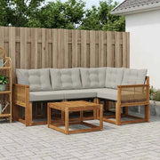 Set di divani da esterno 5 pz Naturale e Grigio Chiaro 3381939