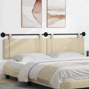 Testiera sospesa Con luce LED Crema Tessuto 3424034