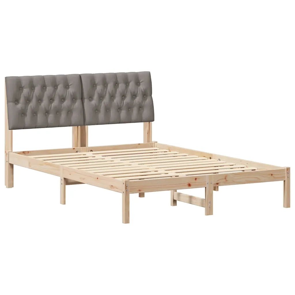 Letto con Testiera Rivestita con testiera Marrone 135 x 190 cm 878832