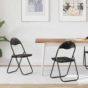 Sedia pieghevole 2 pcs Nero 48 x 43,5 x 81 cm Pelle Sintetica