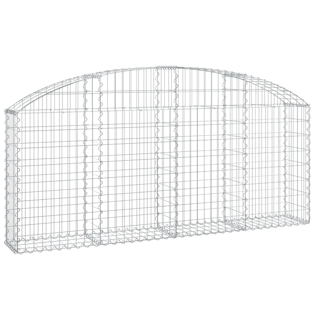 Cesto Gabbione ad Arco 200x30x80/100 cm Ferro Zincato 153464