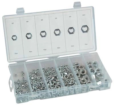 DADO ESAGONALE ZINCATO IN KIT SELF HAND - M 3/10 CF=PZ 300- 1 confezioni