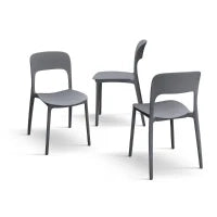 PAZZO DESIGN Sedia Luana set da 4 sedie Grigio in Polipropilene